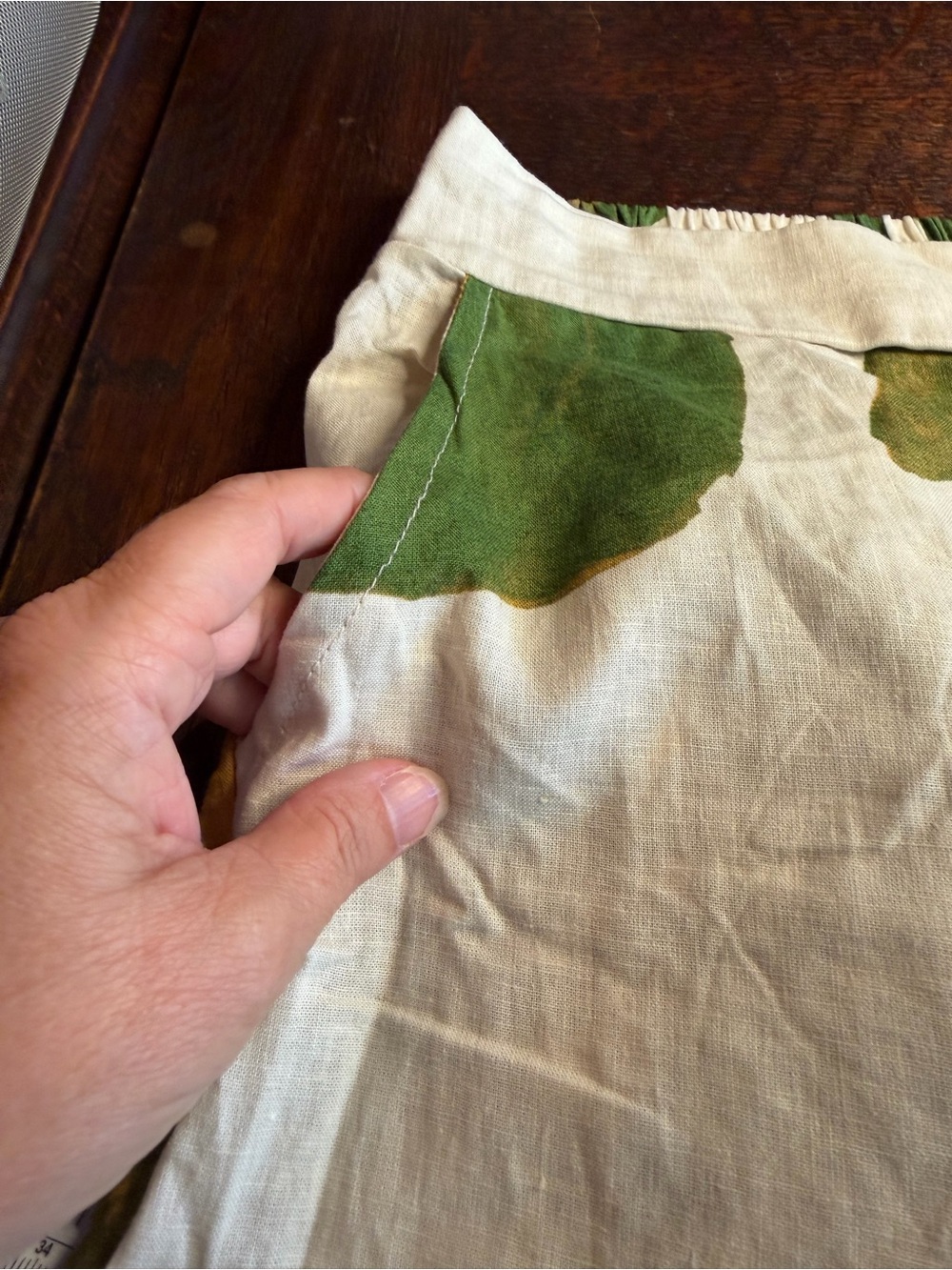 NWT Rachel Zoe Green Tropical Monstera Leaf Linen Rayon Wide Leg Pants L - Picture 6 of 6